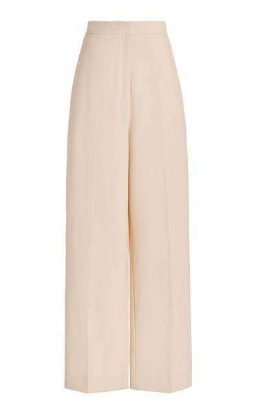 Gordon High-Waisted Wool-Cotton Wide-Leg Pants