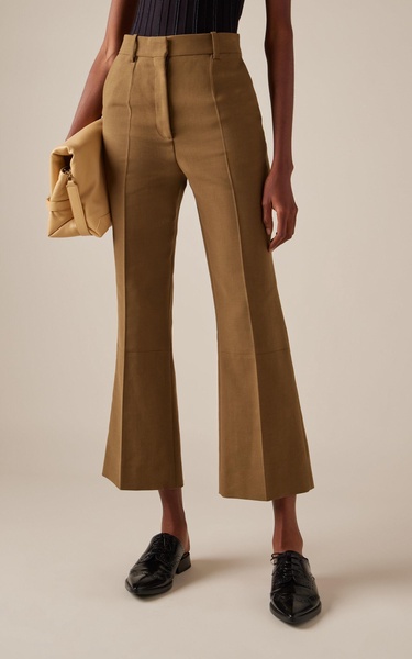 Cropped Cotton Flare Pants