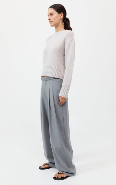 Ribbed-Trim Cotton-Blend Sweater