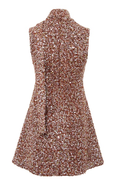 Mireille Scarf-Detailed Sequined Mini Dress