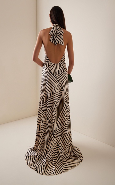 Tila Printed Silk-Blend Gown