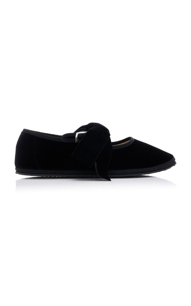 Bow Convertible Velvet Mary Jane Flats