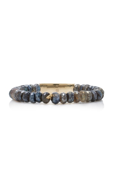 14K Gold Diamond And Labradorite Bracelet