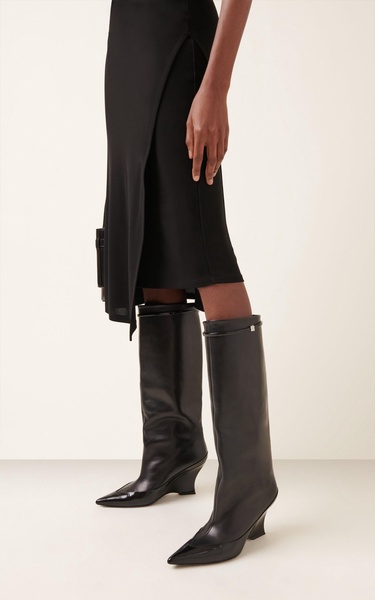 Raven Leather Knee Boots