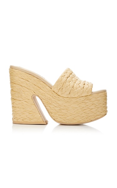 Daria Raffia Platform Mules