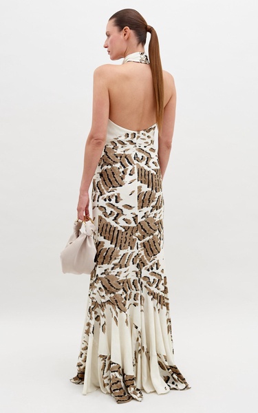 Raisa Printed Halter Gown