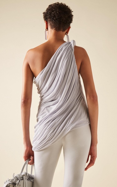 One-Shoulder Draped Knit Top