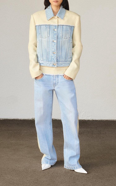 Paneled Denim and Twill Jacket