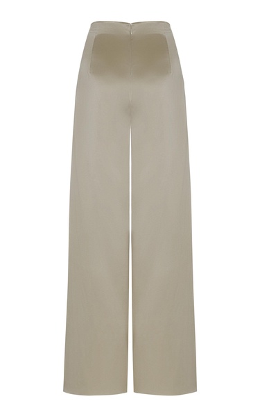 Coleccionista Wide-Leg Silk Charmeuse Pants