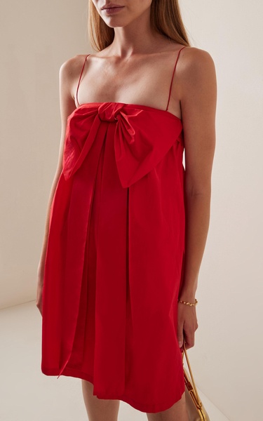 Estee Bow-Detailed Taffeta Mini Dress