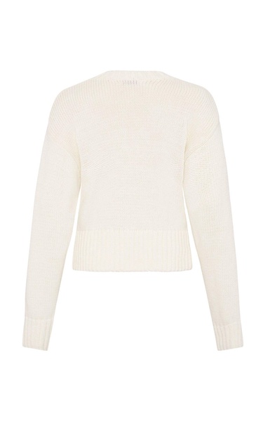 Ribbed-Trim Cotton-Blend Sweater