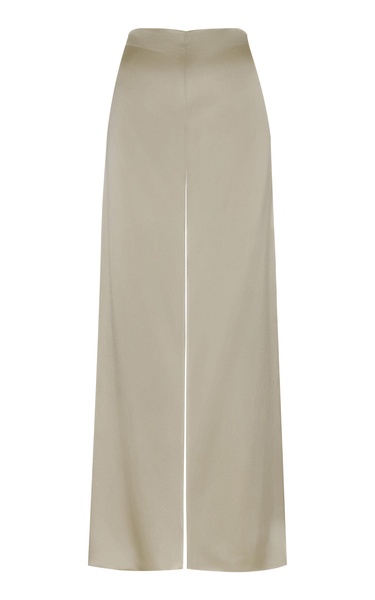 Coleccionista Wide-Leg Silk Charmeuse Pants