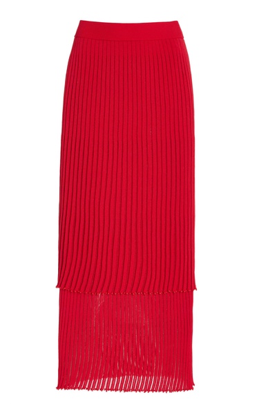 Ariana Pleated Knit Maxi Skirt