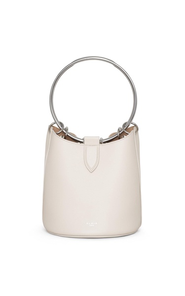 Ring-Handle Leather Bucket Bag