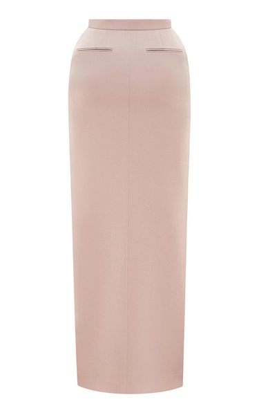 Tailored Satin Crepe Maxi Skirt