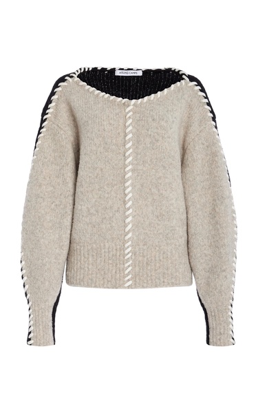 Whip-Stitched Wool-Blend Knit Sweater