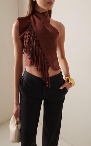 Deer Track Fringed Suede Top