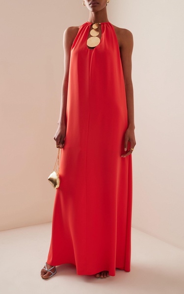 Celestino Hardware-Detailed Crepe Maxi Dress