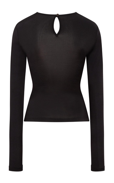 Lenna Tie-Front Cutout Jersey Top