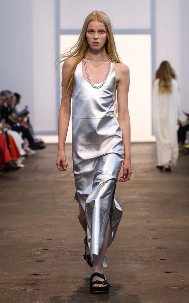 Ellson Metallic Leather Maxi Dress