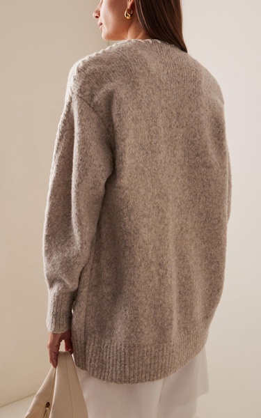 Whip-Stitched Wool-Blend Knit Cardigan