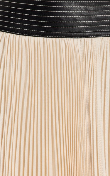 Tansia Pleated Georgette Midi Skirt