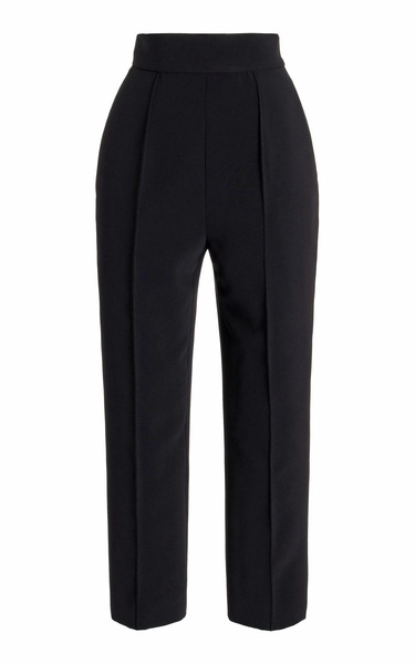 Cropped High-Rise Crepe Pants