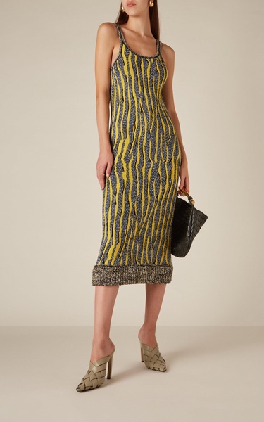 Animal-Patterned Jacquard Dress