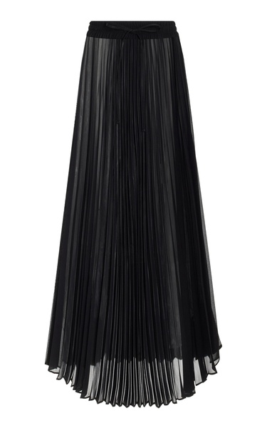 Pleated Chiffon Midi Skirt