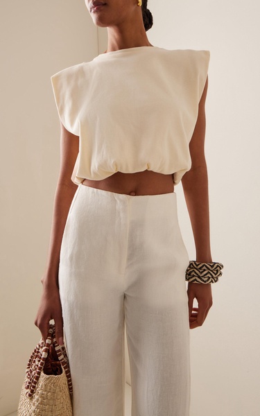 Muraya Gathered Jersey Crop Top