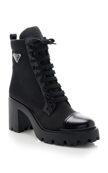 Monolith Leather and Nylon Ankle Boots