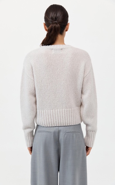 Ribbed-Trim Cotton-Blend Sweater