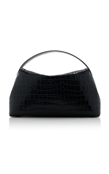 T-Lock Croc-Effect Leather Top Handle Bag