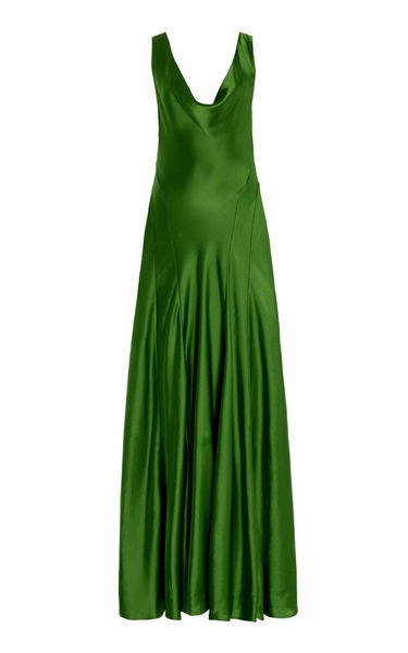 Keira Draped Satin Maxi Dress