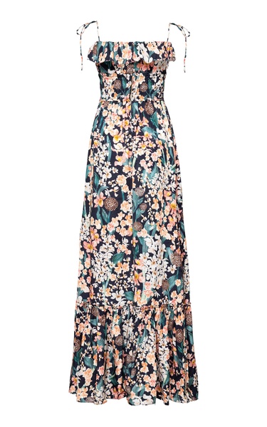 Coco Danza Ruffled Jacquard Maxi Dress