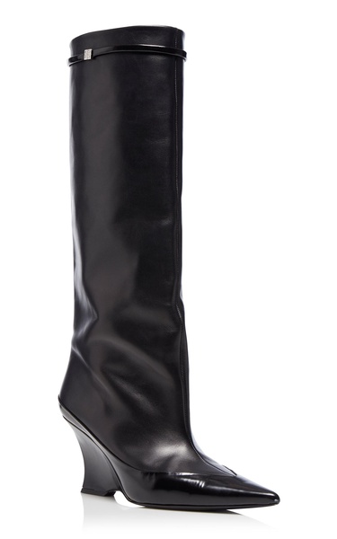 Raven Leather Knee Boots