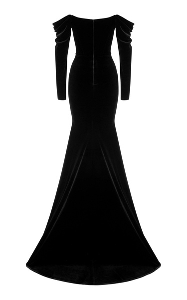 Off-The-Shoulder Velvet Gown