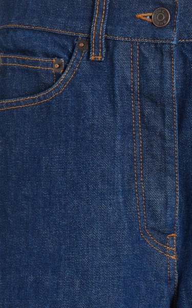 Borjis Selvedge High-Rise Straight-Leg Jeans