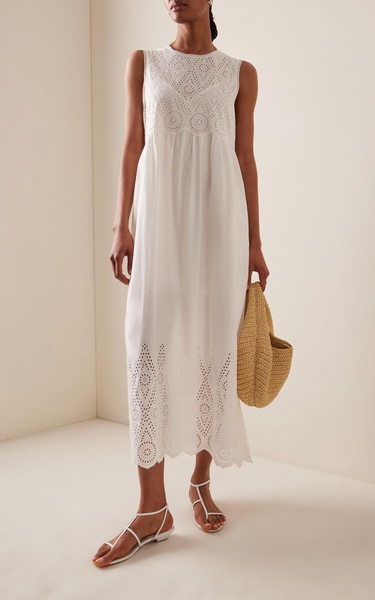 Louisa Broderie Anglaise Cotton Maxi Dress