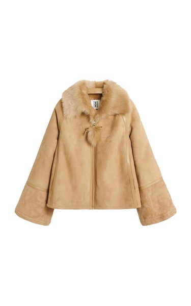 Odellies Fur-Trimmed Shearling Coat