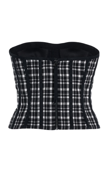 Plaid Bustier Top