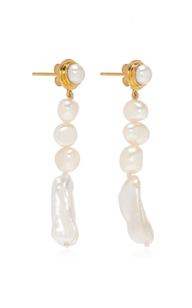 Short Emmanuelle 18K Gold Vermeil Pearl Earrings  