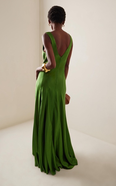 Keira Draped Satin Maxi Dress