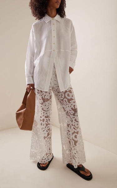 Lovina Broderie Anglaise Wide-Leg Pants