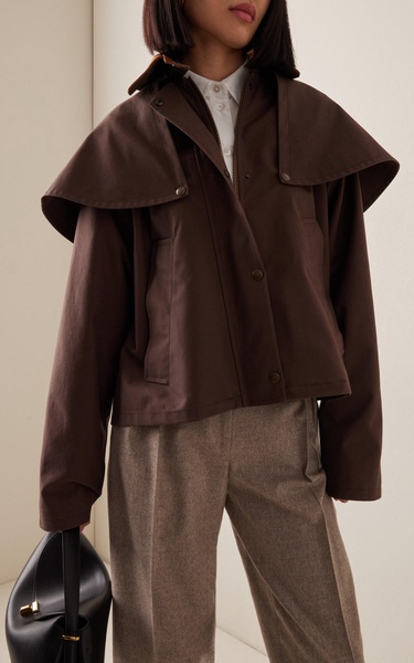 Austen Cape-Detailed Cotton Jacket