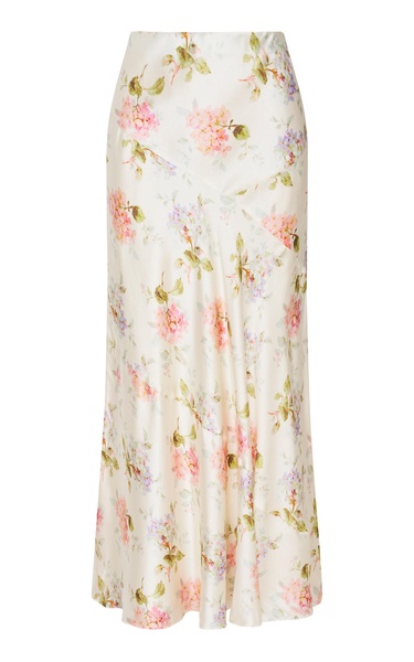 Booker Floral Silk Midi Skirt