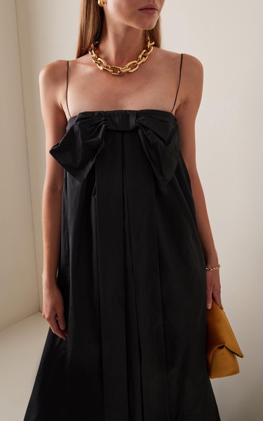 Estelle Bow-Detailed Taffeta Maxi Dress