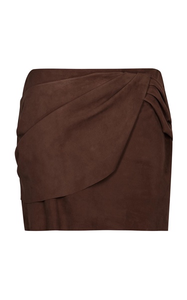 Buffalo Robe Gathered Suede Mini Skirt