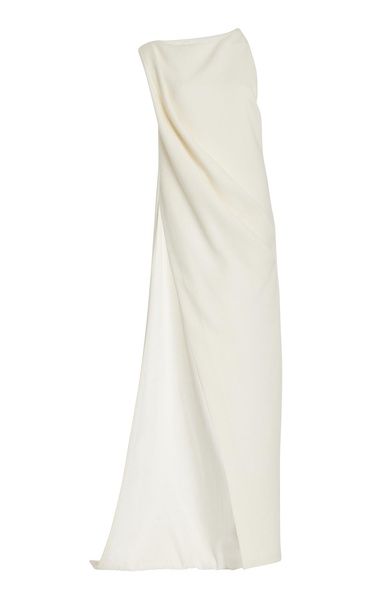 The Tate Long Draped Wool Crepe Top 