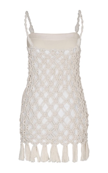 Com Voce Handmade Cotton-Linen Macrame Mini Dress